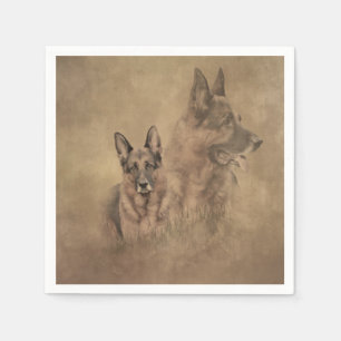 Serviette En Papier Chien berger allemand