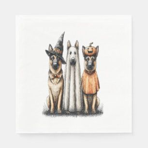 Serviette En Papier Chien berger allemand Halloween Ghost