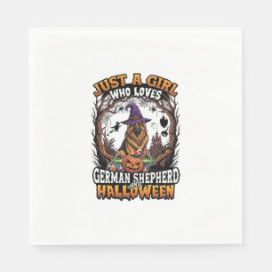 Serviette En Papier Chien berger allemand Halloween Sorcière Chapeau C
