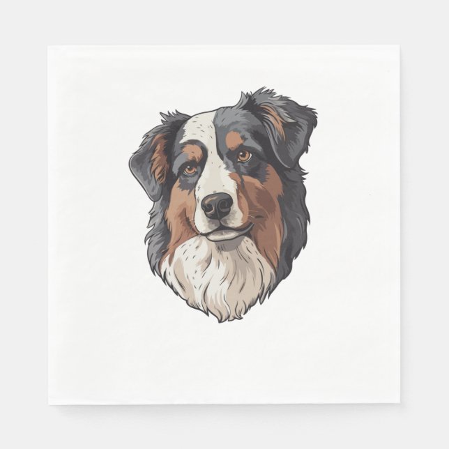 Serviette En Papier Chien berger australien (Devant)