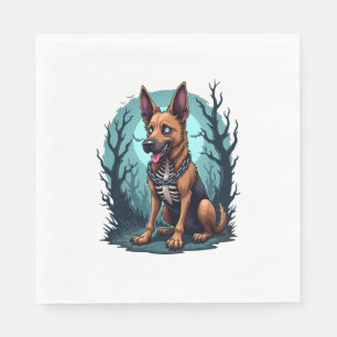 Serviette En Papier Chien berger de squelette