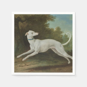 Serviette En Papier Chien blanc gris (par Jean-Baptiste Oudry)