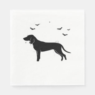Serviette En Papier Chien Bluetick � Silhouette de la Lune d'Halloween