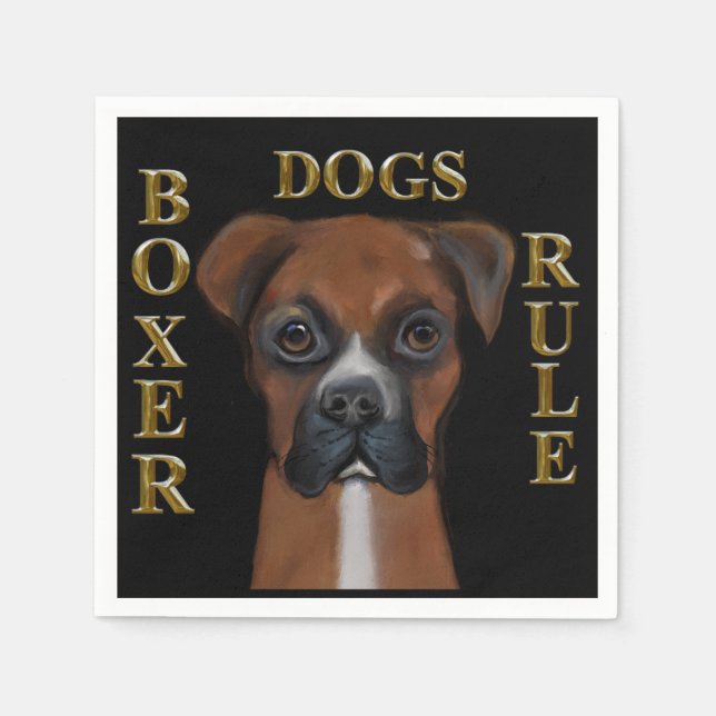 Serviette En Papier Chien Boxer (Devant)