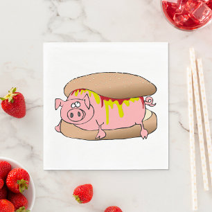 Serviette En Papier Chien Chaud Cochon