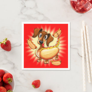 Serviette En Papier Chien chaud Dachshund