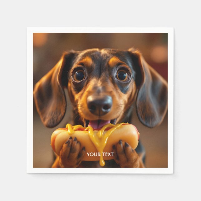 Serviette En Papier Chien chaud de fantaisie mignon (Devant)