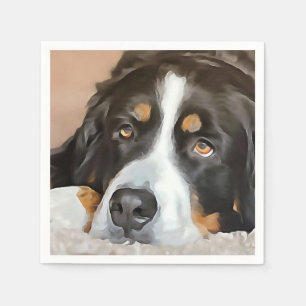 Serviette En Papier Chien, Chien féminin, Chien de montagne bernois