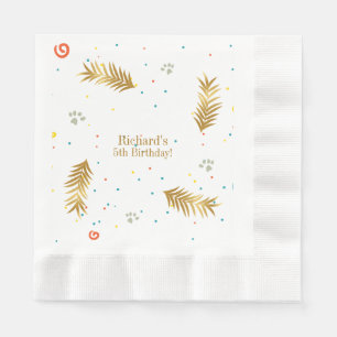 Serviette En Papier Chien Chien Vert Doré Anniversaire Enfant