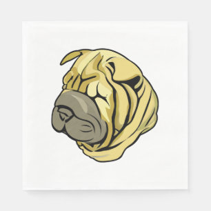 Serviette En Papier Chien chinois Sharpei Brown Shar Pei