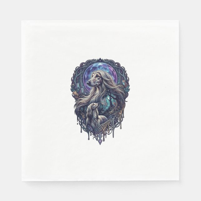 Serviette En Papier Chien Crystal Moon Forêt Enchantée_1 (Devant)