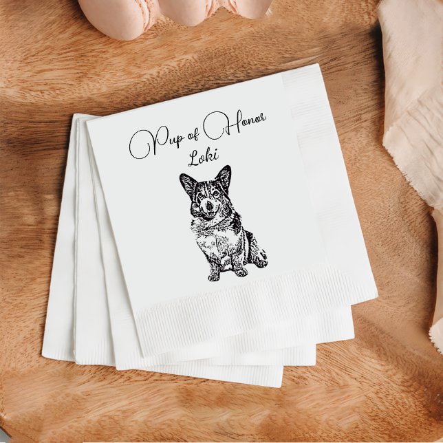 Serviette En Papier Chien Custom Cocktail Napkin Pet Napkin (Créateur téléchargé)