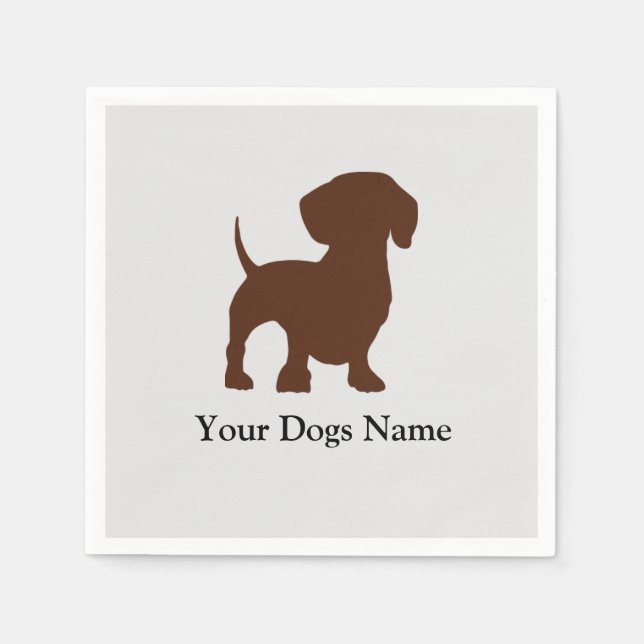 Serviette En Papier Chien Dachshund Napkin (Devant)