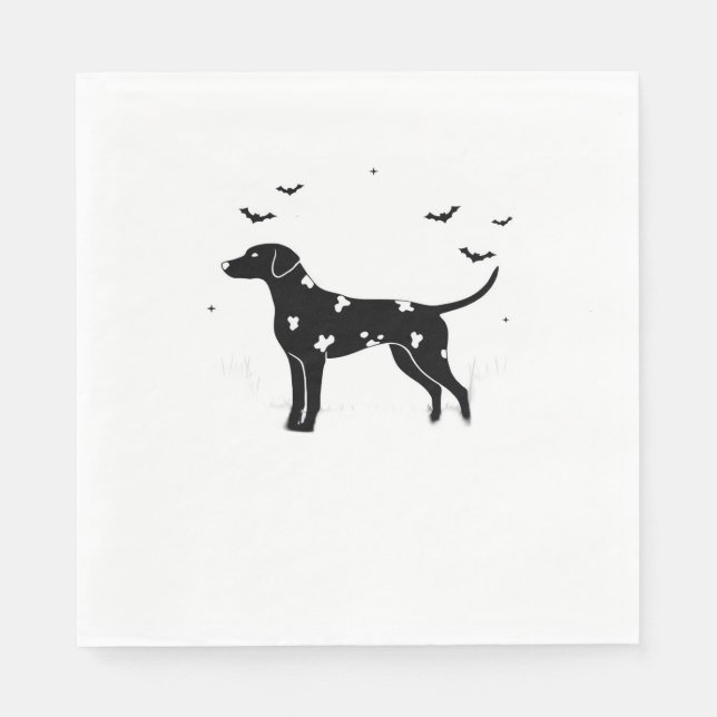 Serviette En Papier Chien dalmate - Halloween Lune Silhouette Classic (Devant)