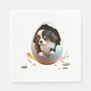 Serviette En Papier chien dans l'oeuf