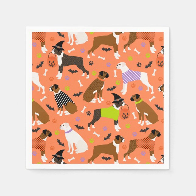 Serviette En Papier Chien de boîte d'Halloween (Devant)