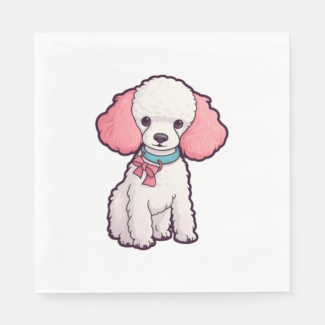 Serviette En Papier Chien de caniche super mignon (Devant)