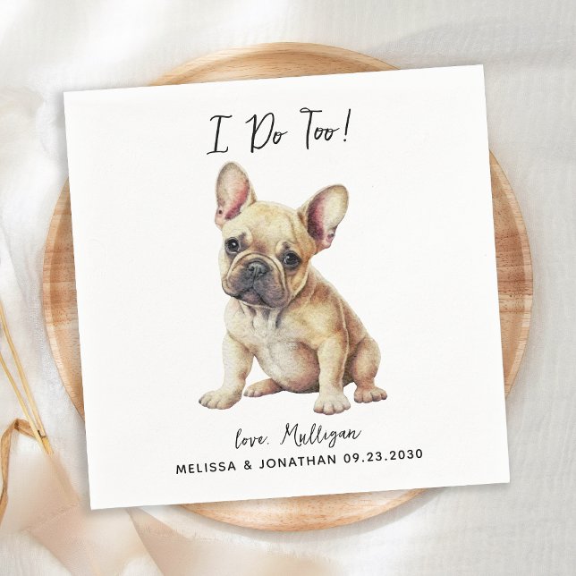 Serviette En Papier Chien de Chien de Chien de France Mariage Cocktail (Créateur téléchargé)