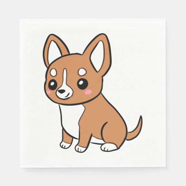 Serviette En Papier Chien de chihuahua joli dessin animé (Devant)