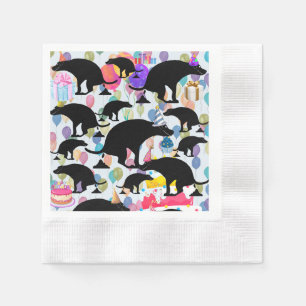 Serviette En Papier Chien de fête d'anniversaire