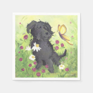 Serviette En Papier Chien de griffonnage de Labradoodle/serviettes de