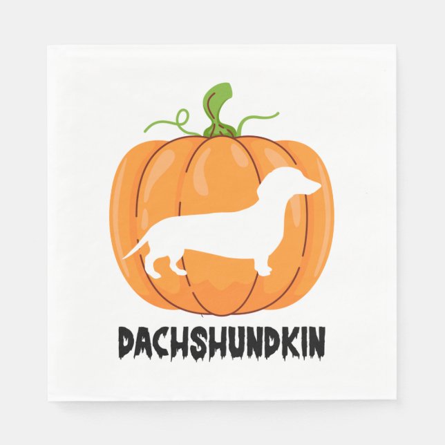 Serviette En Papier Chien de Halloween teckel (Devant)