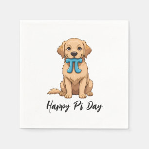 Serviette En Papier Chien De Jour Pi Avec Symbole Pi   Joyeuse Journée
