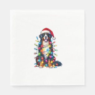 Serviette En Papier Chien de montagne bernois x lumières de Noël