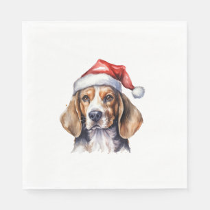 Serviette En Papier Chien de Noël beagle