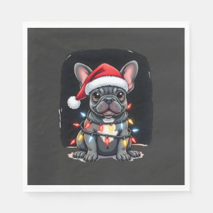 Serviette En Papier Chien de Noël Bouledogue Français Xmas Frenchie Ho