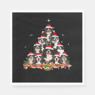 Serviette En Papier Chien de Noël de montagne bernois Arbre de Noël Sa