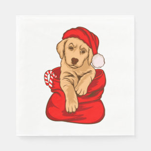 Serviette En Papier Chien de Noël drôle Noël Vintage Noël Avec des chi