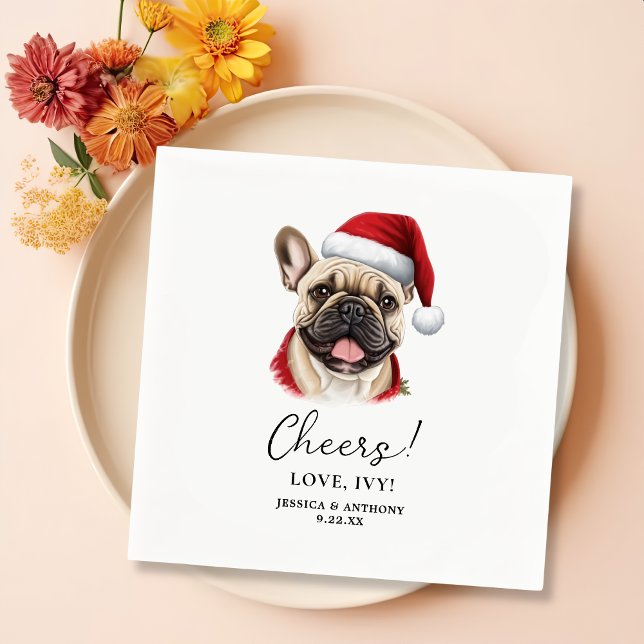 Serviette En Papier Chien de Noël Français Chien de taule Accueil pers (Créateur téléchargé)