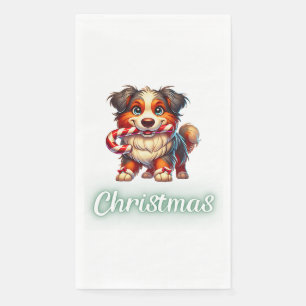 Serviette En Papier Chien de Noël mignon Berger australien