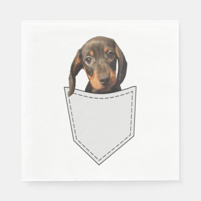 Serviette En Papier Chien de poche Dachshund (Devant)