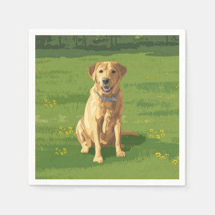 Serviette En Papier Chien de trieur du Labrador jaune
