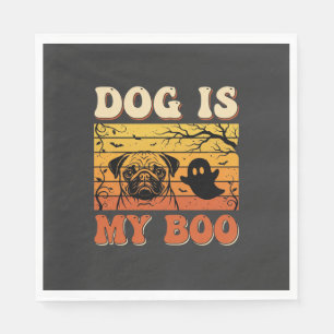 Serviette En Papier Chien d'Halloween est mon design de fantôme Pug Bo