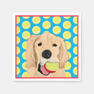 Serviette En Papier Chien d'or ont des serviettes de balles