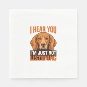 Serviette En Papier Chien drôle je vous entends pas écouter Vintage Sh