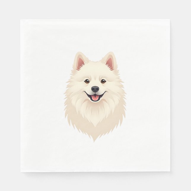 Serviette En Papier Chien Esquimau Américain (Devant)