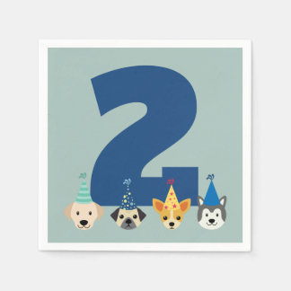 Serviette En Papier Chien et Chiot Anniversaire de fête Napkins
