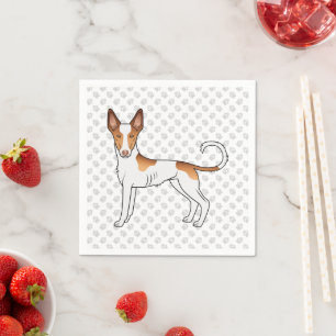 Serviette En Papier Chien et pattes de Ibizan Hound à poil lisse blanc