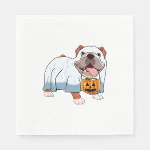 Serviette En Papier Chien fantôme Bulldog Halloween