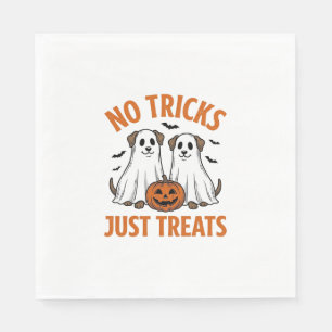 Serviette En Papier Chien fantôme drôle Halloween Pas de farces juste