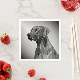 Serviette En Papier Chien géométrique gris