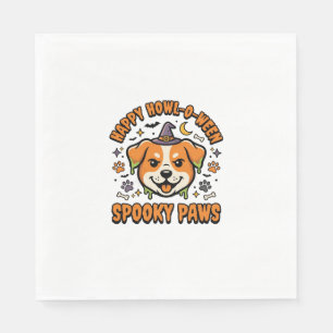 Serviette En Papier Chien Halloween Pattes Épurées