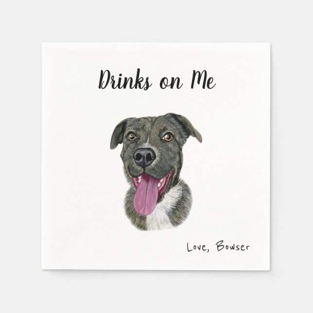 Serviette En Papier Chien Mariage Cocktail serviettes (Devant)