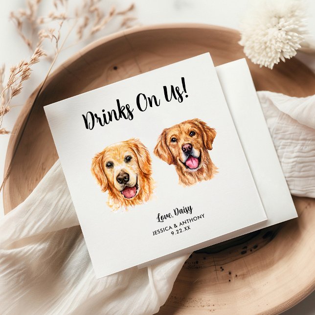 Serviette En Papier Chien Mariage Cocktail serviettes (Créateur téléchargé)