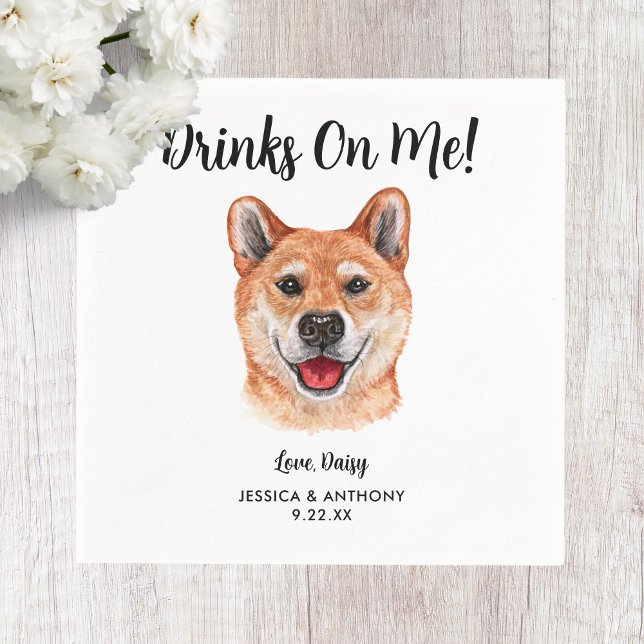 Serviette En Papier Chien Mariage Cocktail serviettes (Créateur téléchargé)