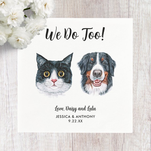 Serviette En Papier Chien Mariage Cocktail serviettes (Créateur téléchargé)